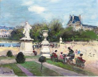 Jules René Hervé - Le Jardin Des Tuileries