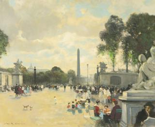 Jules René Hervé - Place De La Concorde À Partir De Les Tuileries