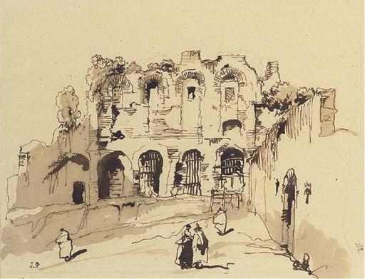 Jules Romain Joyant - Quinze vues de Rome et de ses alentours, dont le Temple de Constantin, La Villa Borghese, le Forum et San Lorenzo-fuori-le-mura, contenues dans un boitier