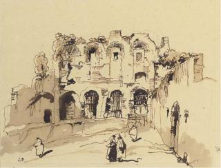 Jules Romain Joyant - Quinze vues de Rome et de ses alentours, dont le Temple de Constantin, La Villa Borghese, le Forum et San Lorenzo-fuori-le-mura, contenues dans un boitier