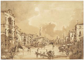 Jules-Romain Joyant - The Grand Canal in Venice, looking towards the Rialto bridge