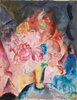 Jules Schyl - Flowers in yellow vase