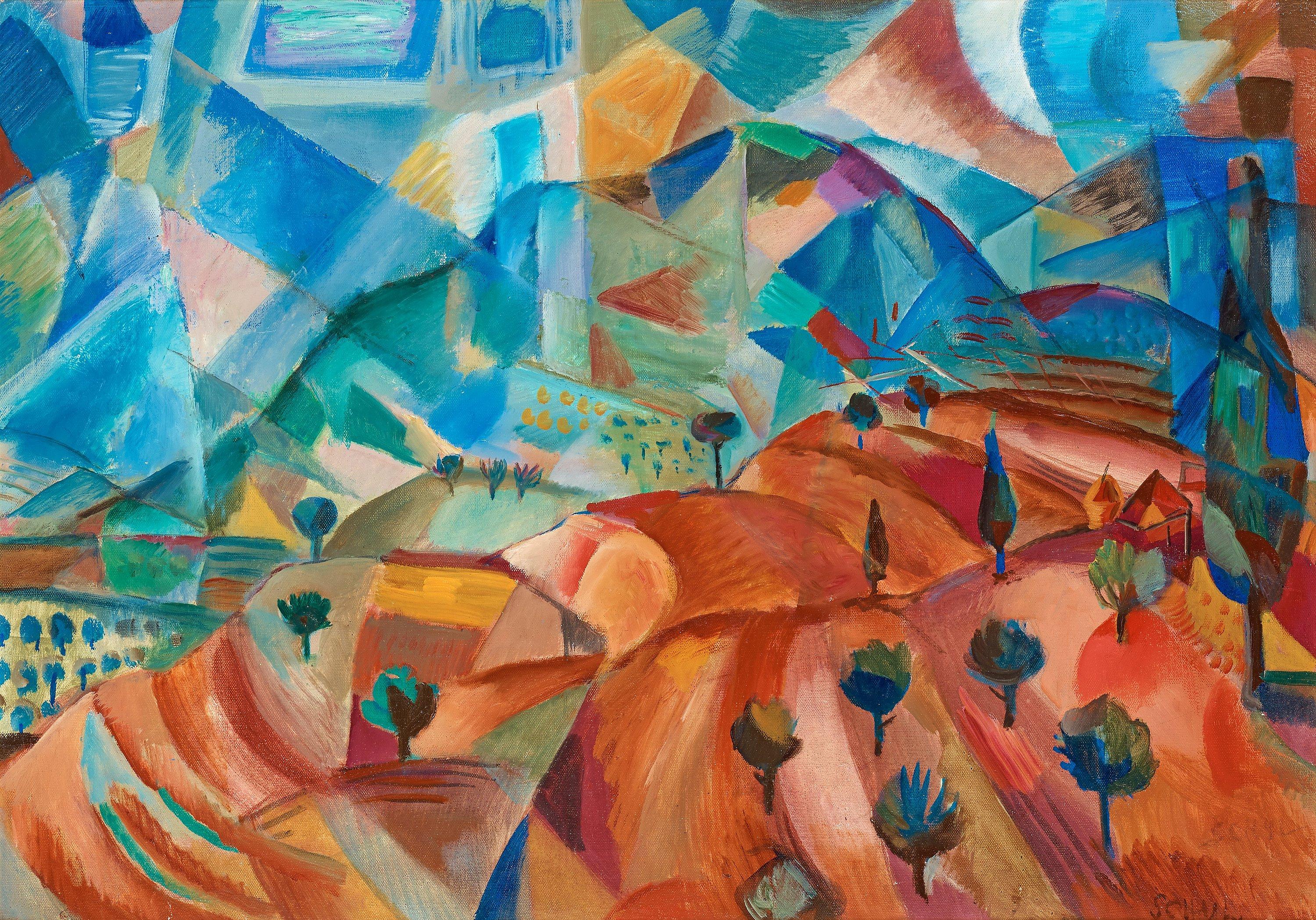 Jules Schyl - Landscape from Siena, Italy