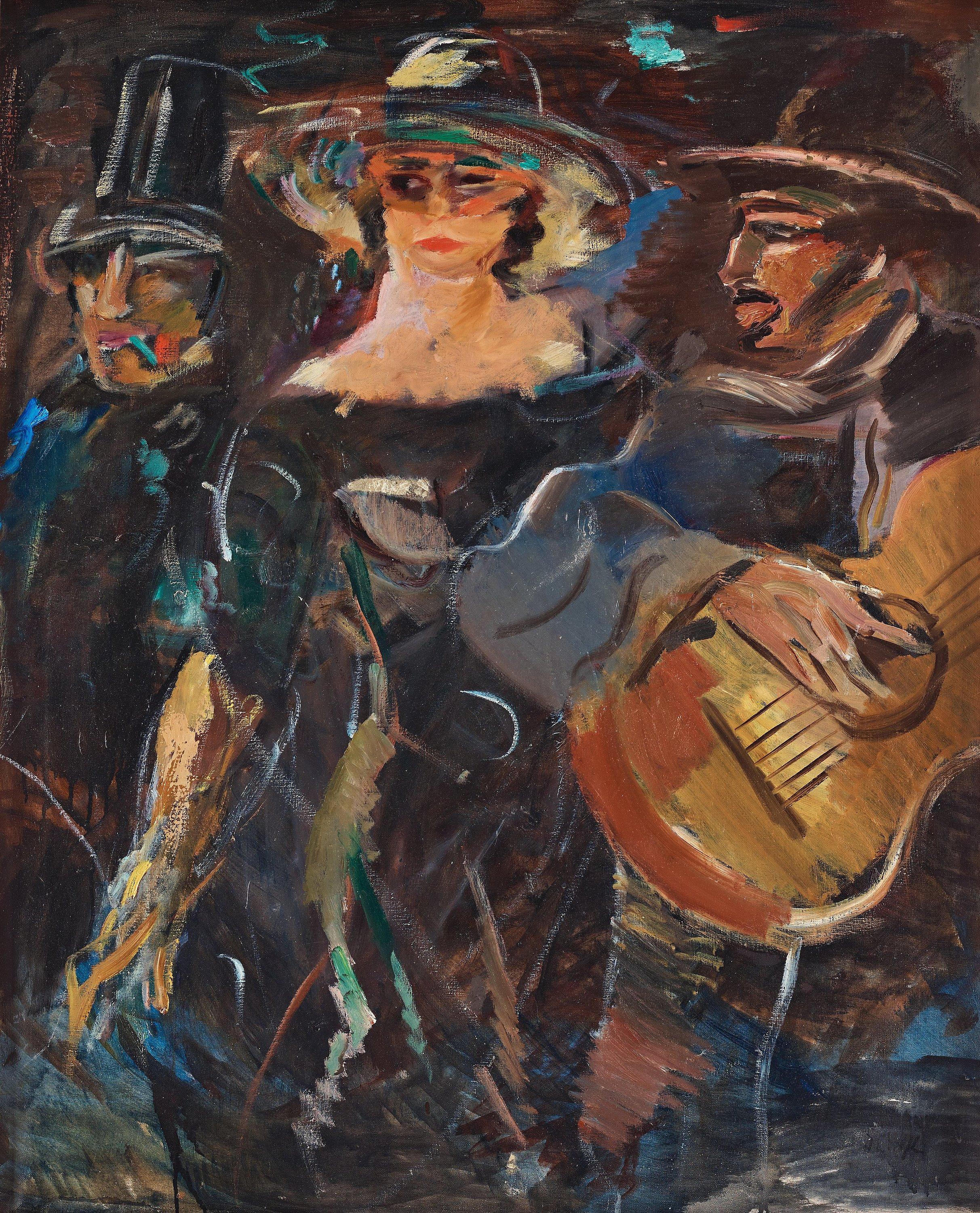Jules Schyl - Three figures with hats