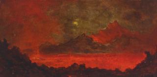 Jules Tavernier - Kilauea Caldera by Moonlight