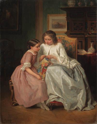 Jules Trayer - The embroidery lesson