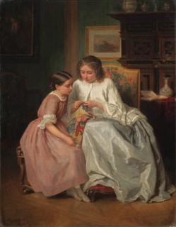 Jules Trayer - The embroidery lesson
