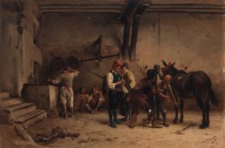 Jules Worms - Negotiations in a courtyard