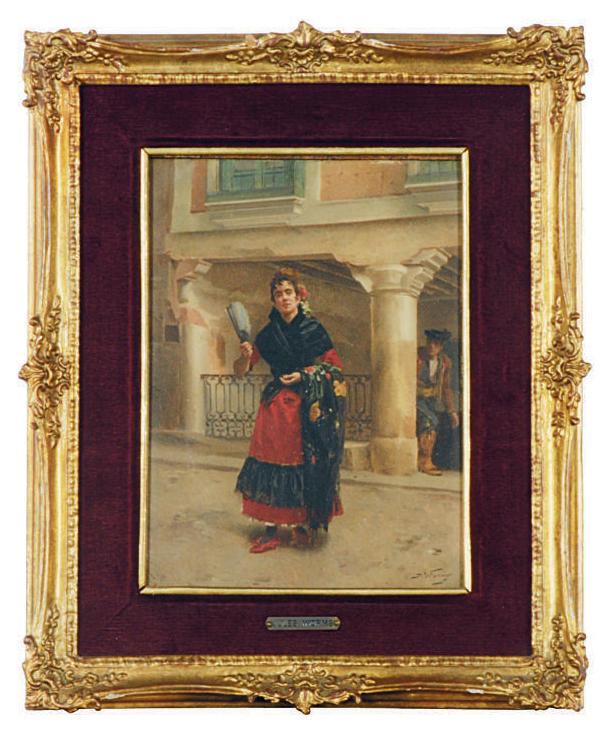 Jules Worms - Spanish beauty holding a fan