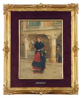 Jules Worms - Spanish beauty holding a fan