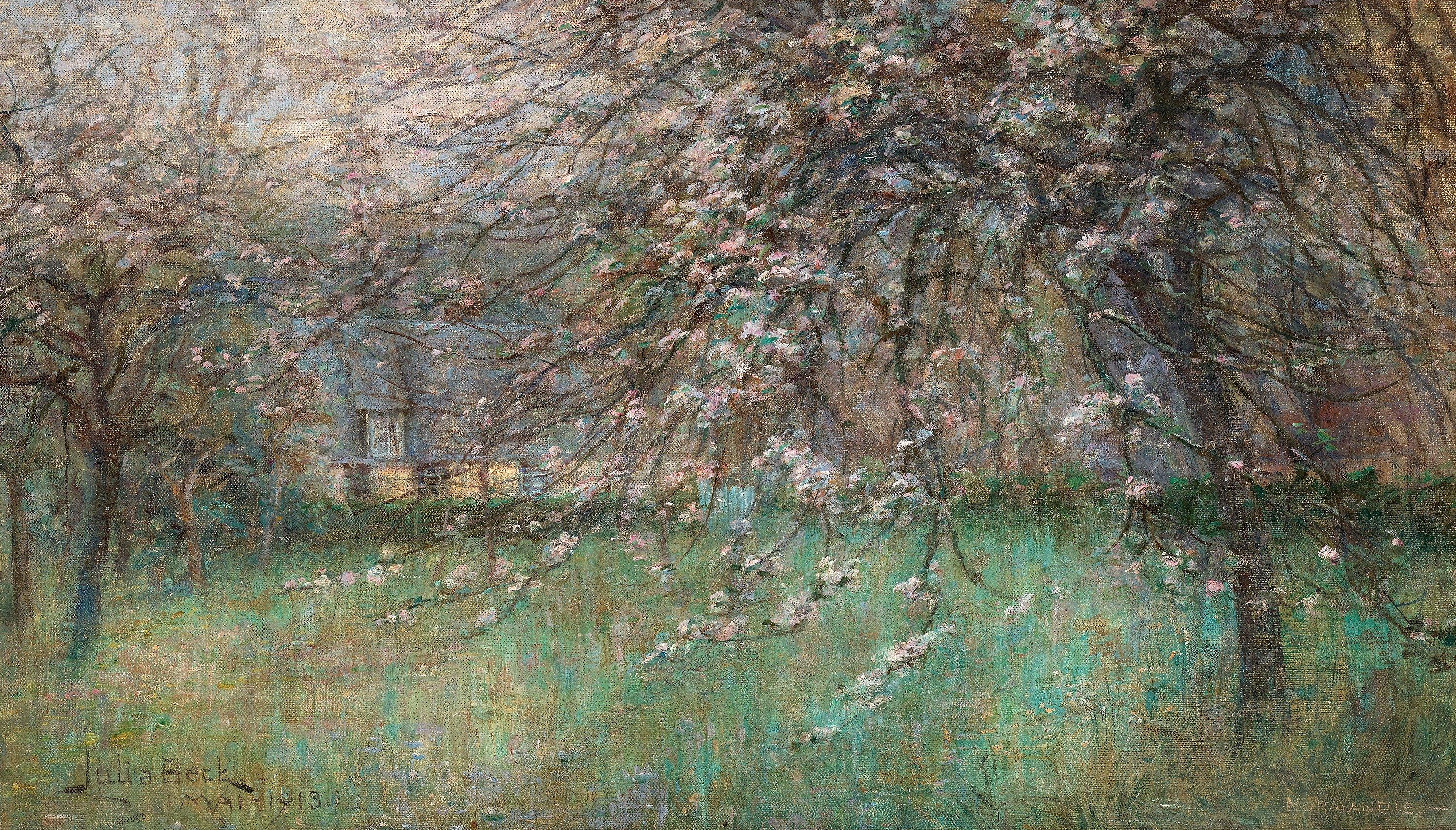 Julia Beck - Fruit Trees in Bloom, scene from Normandy