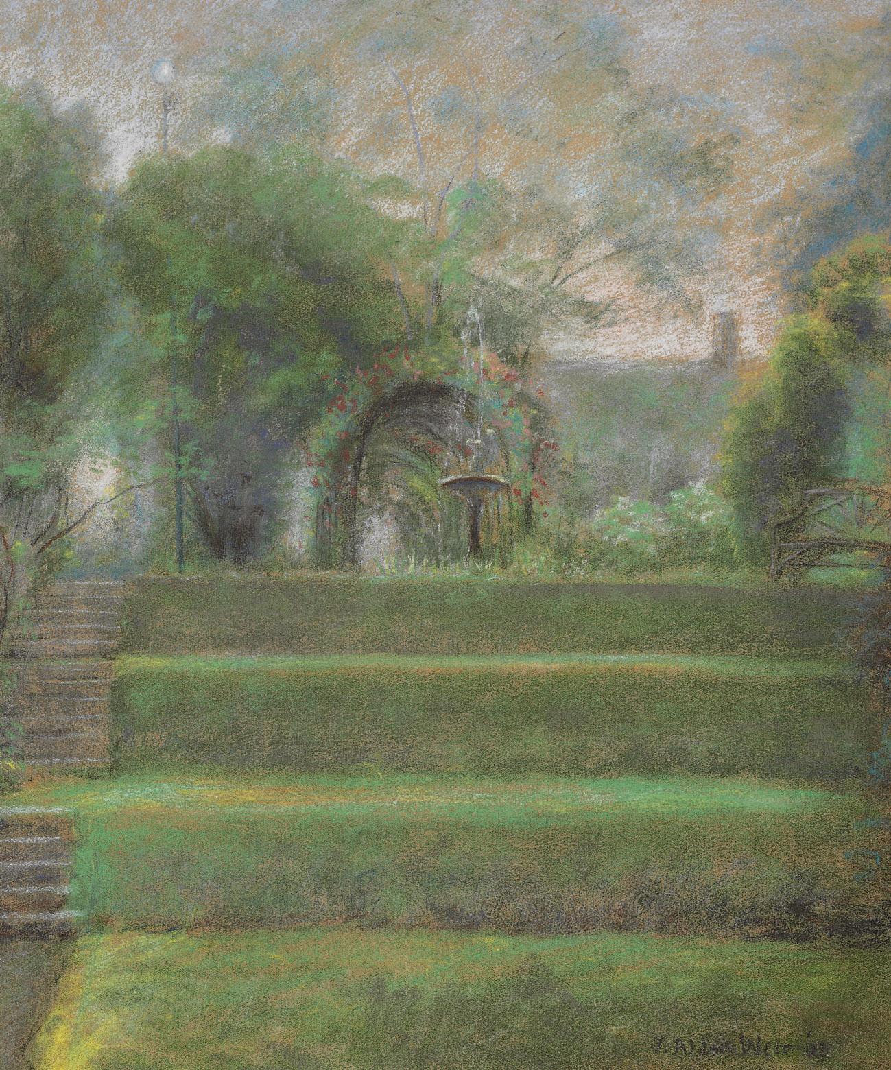 Julian Alden Weir - Garden Arbor Scene
