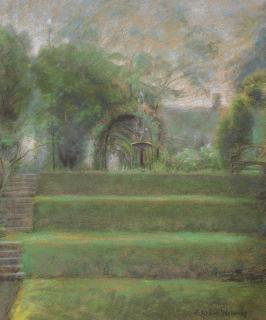 Julian Alden Weir - Garden Arbor Scene