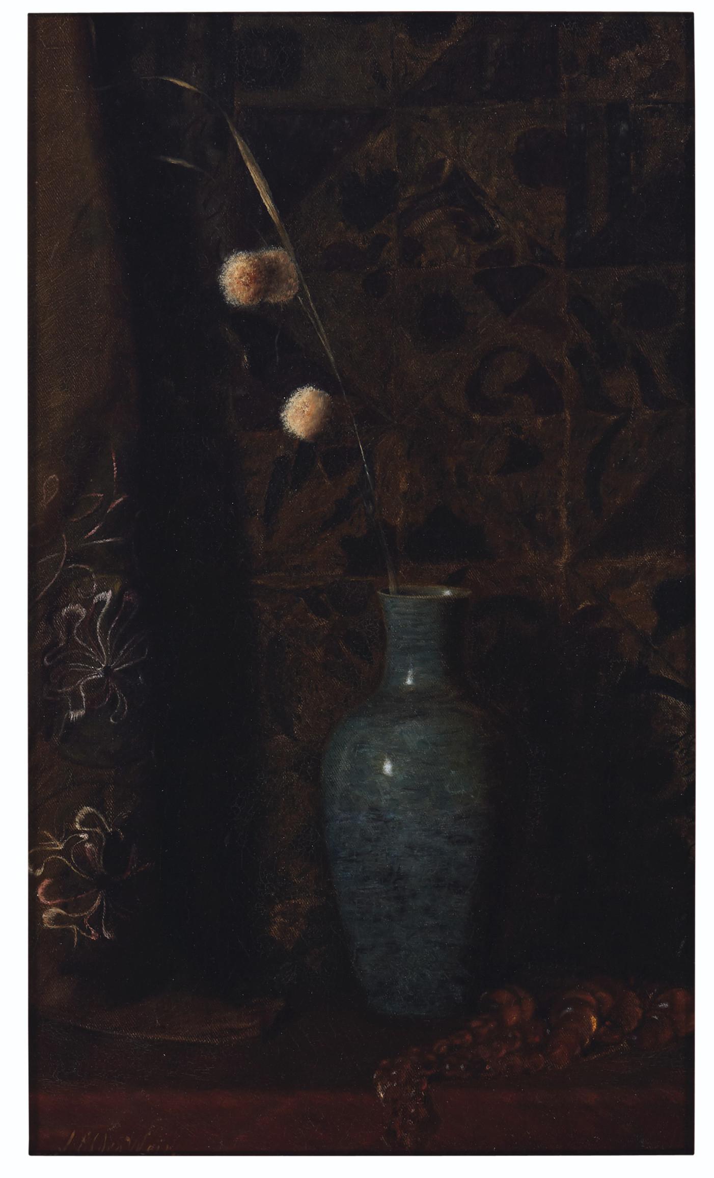 Julian Alden Weir - Still Life with Allium and Amber Beads