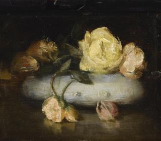 Julian Alden Weir - Still Life With Roses