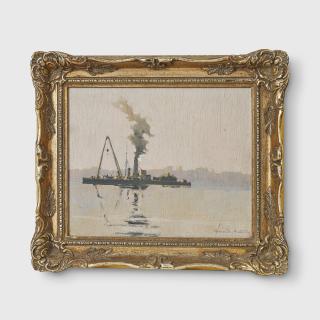 Julian Howard Ashton - (Dredging Sydney Harbour), Off Garden Island