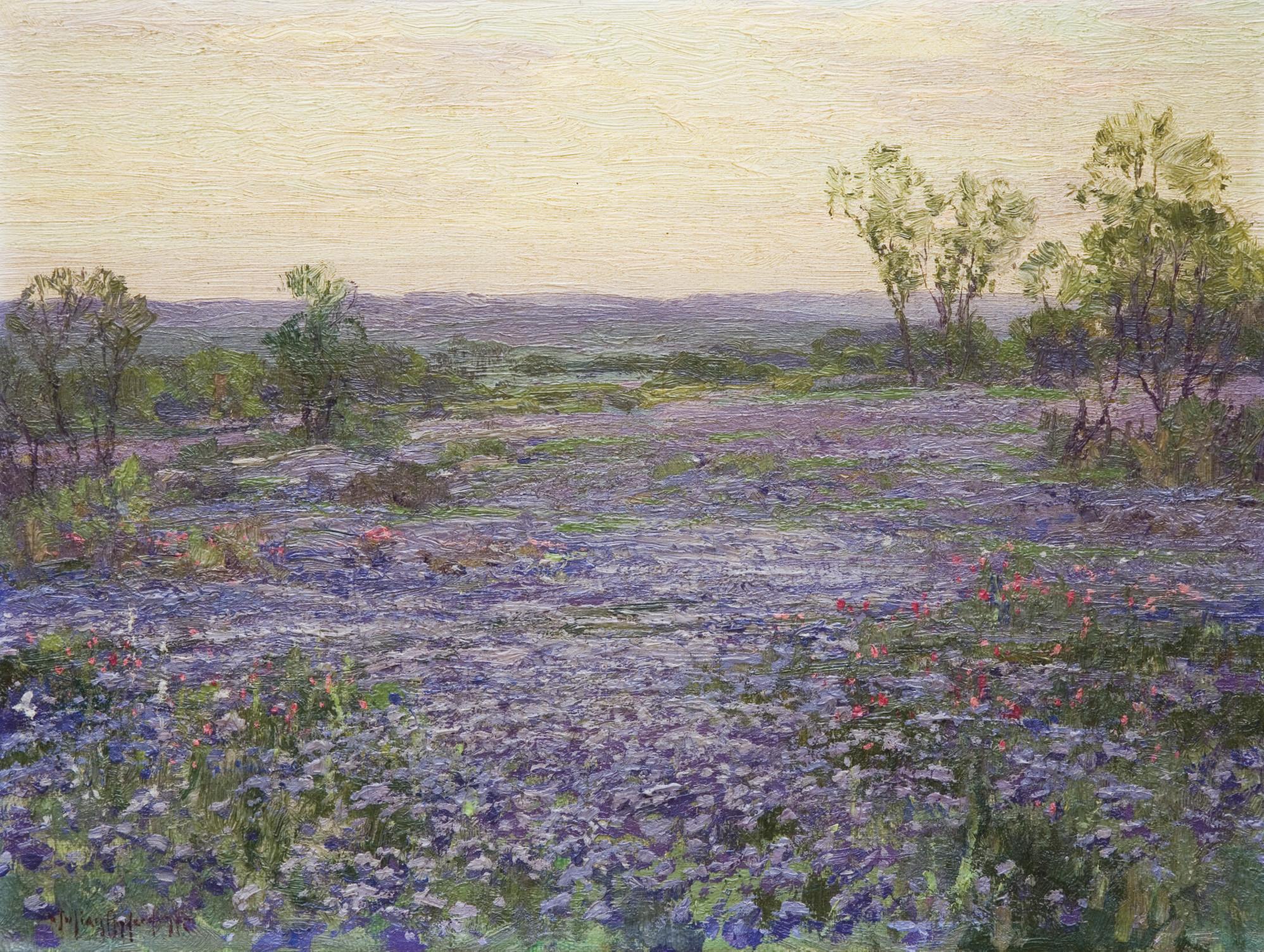 Julian Onderdonk - A Verbena Field at Twilight