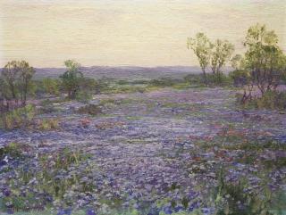 Julian Onderdonk - A Verbena Field at Twilight