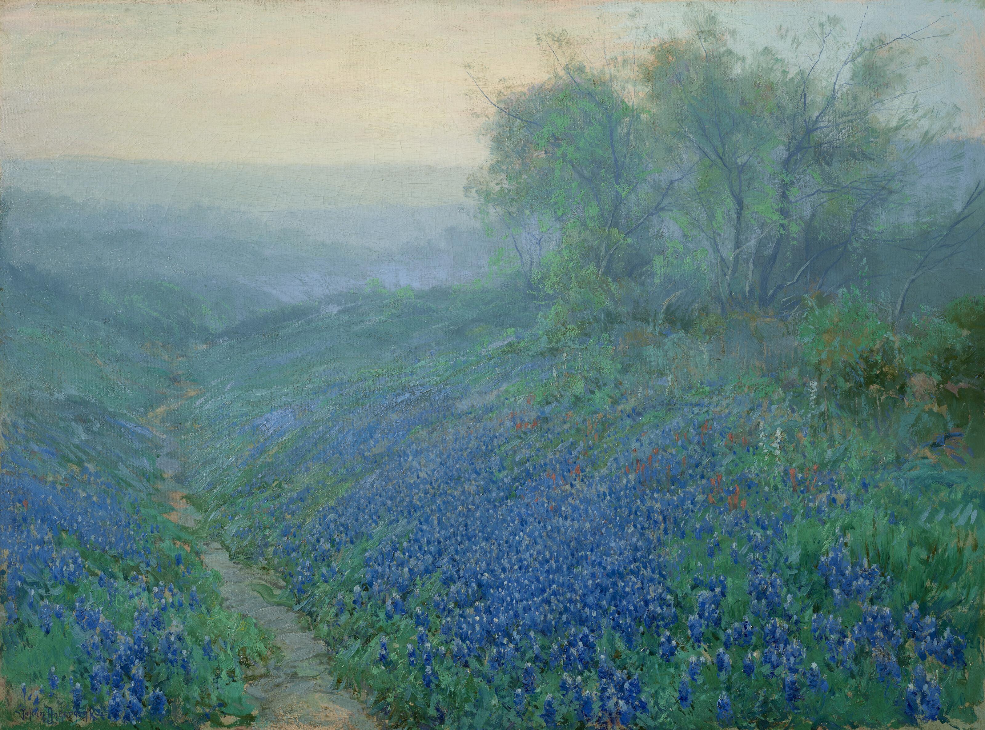Julian Onderdonk - Bluebonnets at Dawn, North of San Antonio