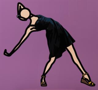 Julian Opie - Caterina dancing in black dress