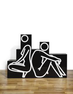 Julian Opie - Crouching Woman, Sitting Man