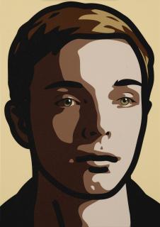 Julian Opie - Finn, Eyes Left, Head Left