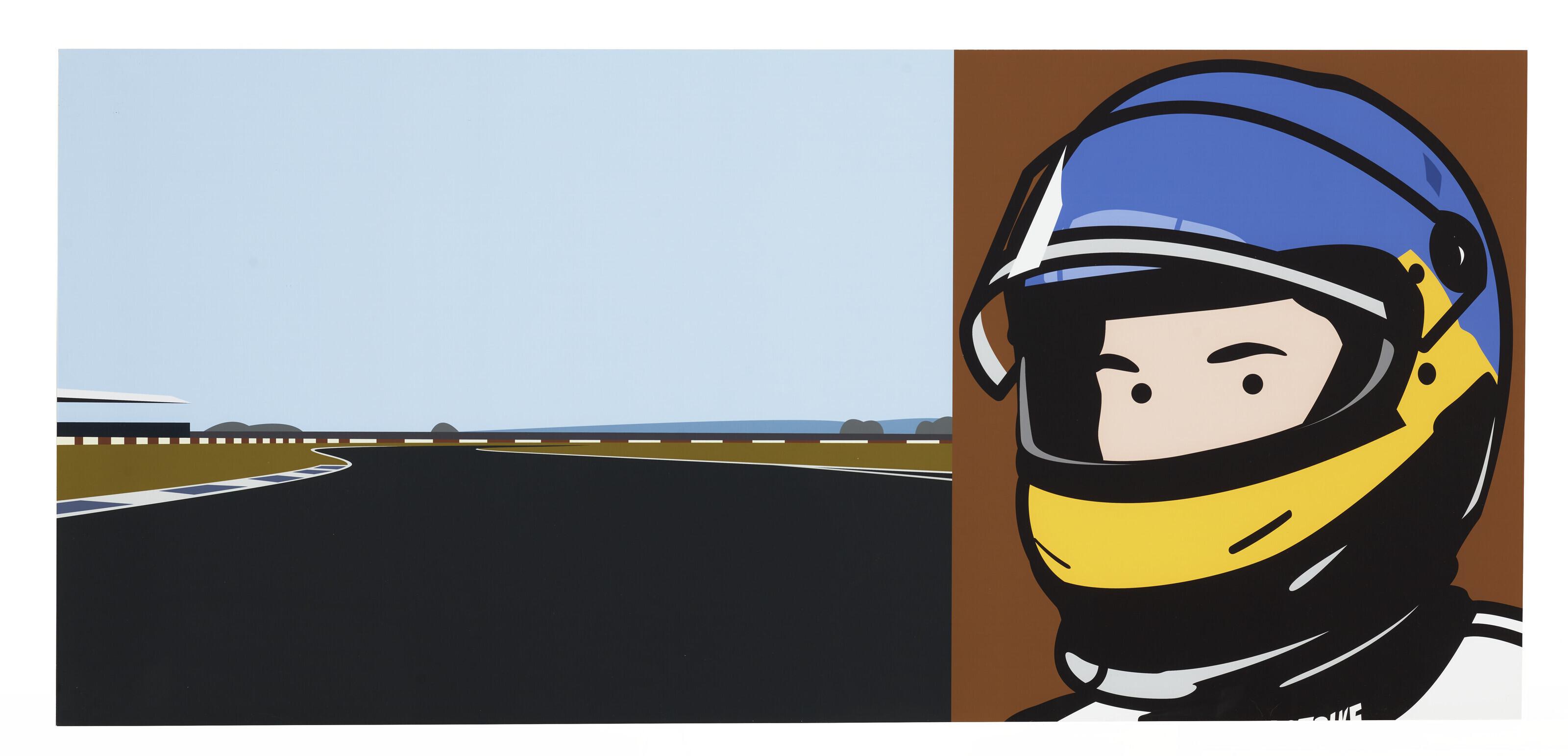 Julian Opie - Imagine you are driving (fast) Jacques/helmet