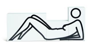 Julian Opie - Lying On Elbows Knees Up