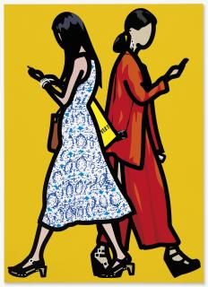 Julian Opie - Paisley Dress and Red Gown
