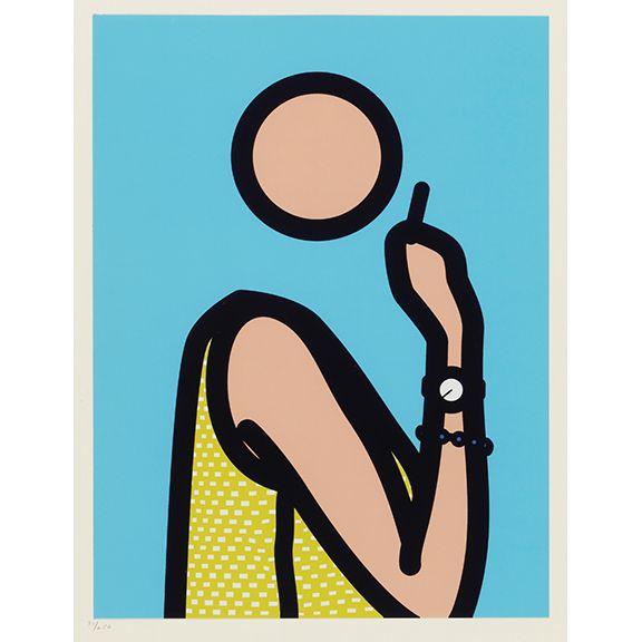 Julian Opie - Ruth with Cigarette 3, from Twenty Six Portraits (book)