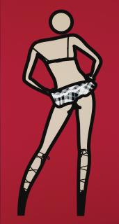 Julian Opie - Shahnoza Dancing In Tartan Mini, Right