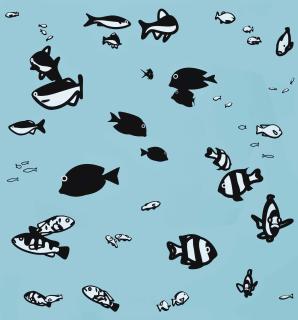 Julian Opie - We Swam amongst the Fishes: Version four (Cristea 44)