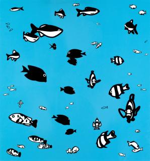 Julian Opie - We swam amongst the Fishes