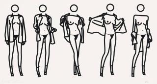 Julian Opie - Woman Taking Off A Man\'S Shirt In Five Stages