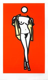 Julian Opie - Woman Taking Off A Man\'S Shirt