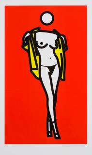 Julian Opie - Woman taking off Man\'s Shirt, 2003