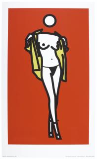 Julian Opie - Woman Taking Off Man\'S Shirt. 5