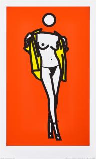 Julian Opie - Woman Taking Off Man\'S Shirt