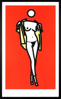 Julian Opie - Woman taking off man\'s shirt