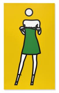 Julian Opie - Woman taking off summer dress. 03.
