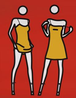 Julian Opie - Woman taking off summer dress in two stages I