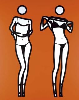Julian Opie - Woman Taking Off Summerdress In Two Stages