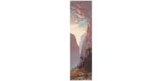 Julian Rix - Canyon Below Mount Lyell 25 1/2 x 7 1/4 in. framed 32 1/2 x 14 1/2 in.