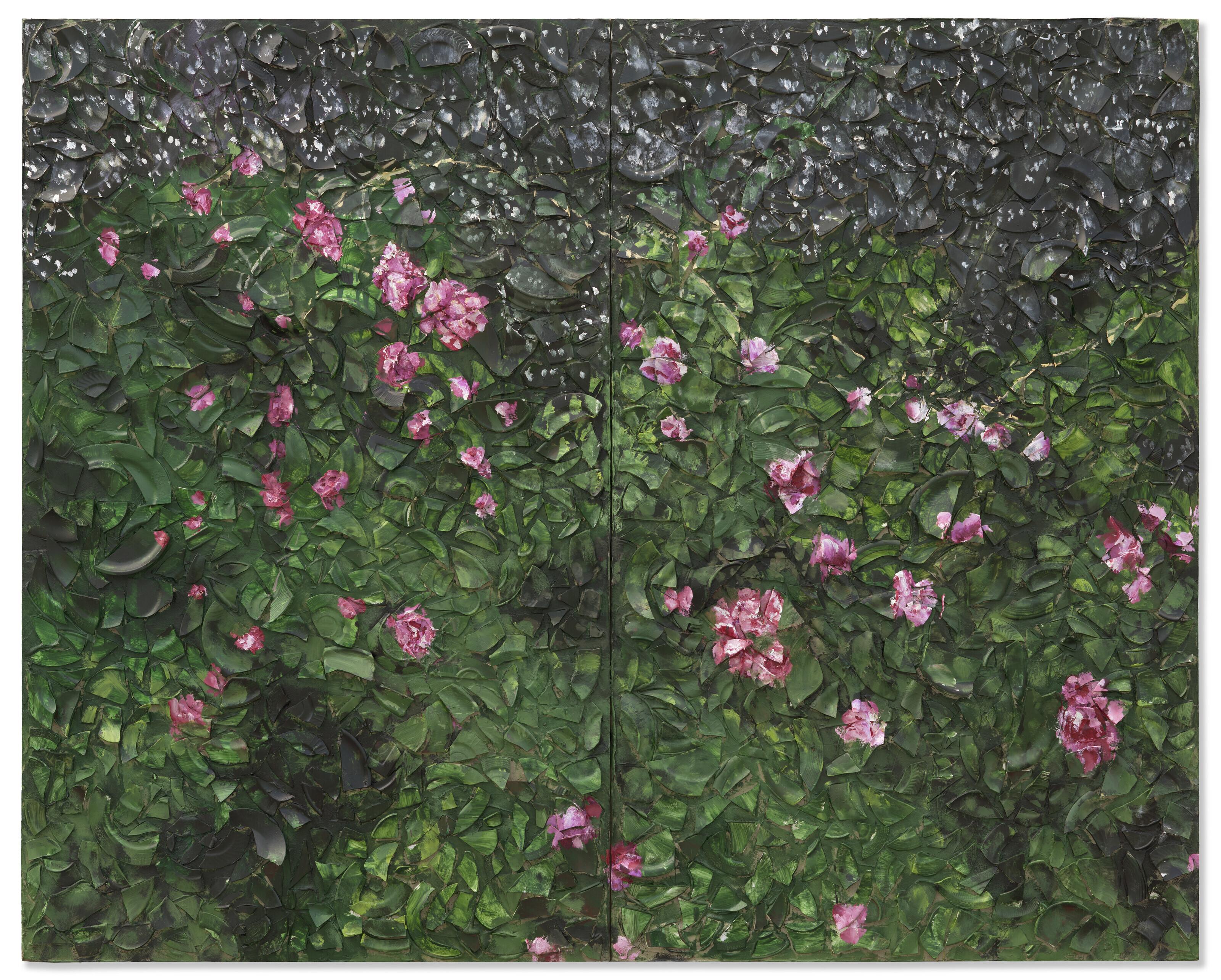 Julian Schnabel - Rose Painting (Near Van Gogh\'s Grave) X