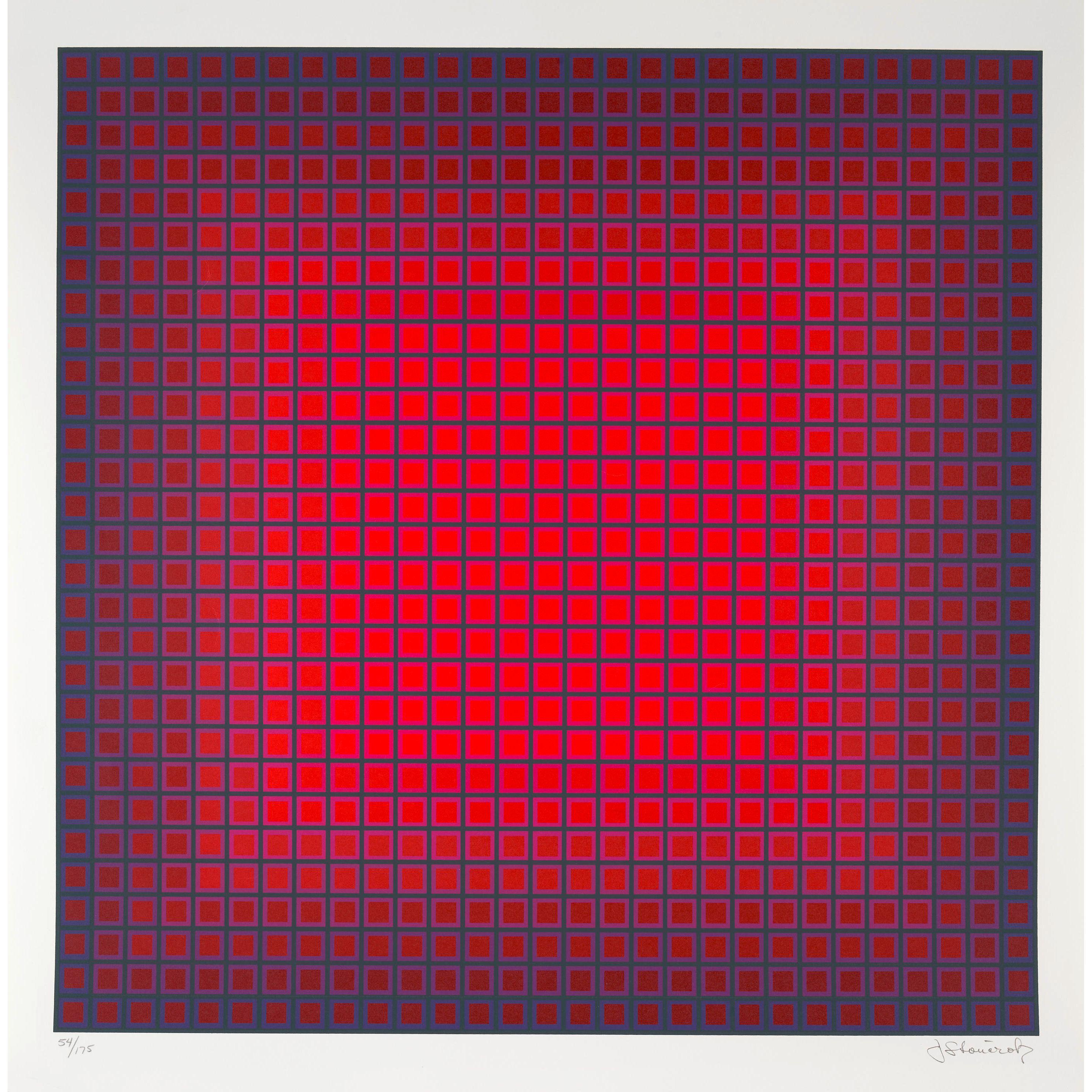 Julian Stanczak - Compounded Red