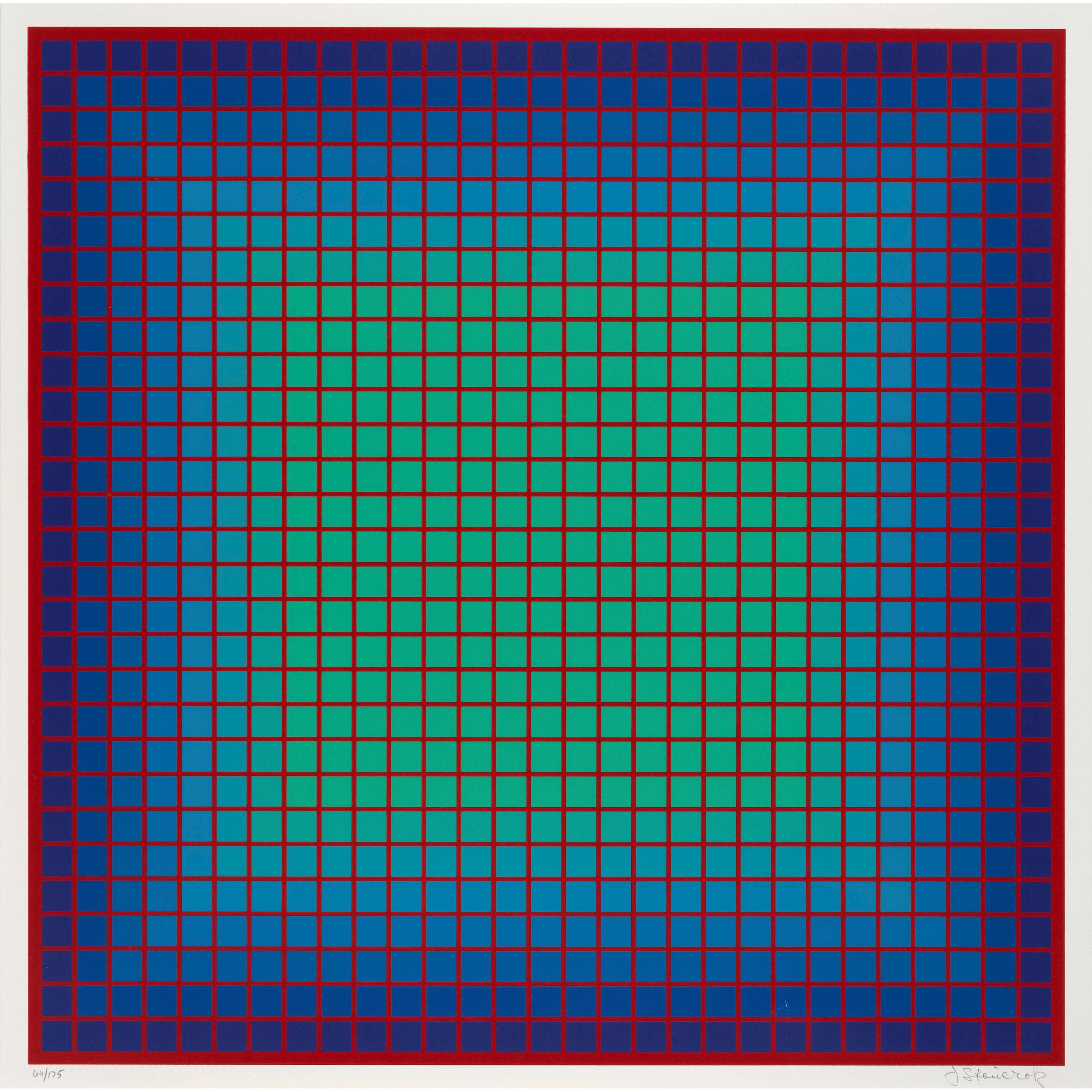 Julian Stanczak - Conferring Blue