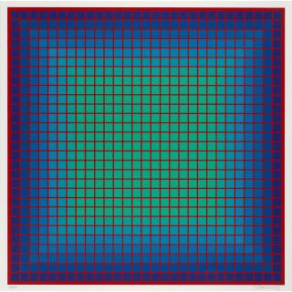 Julian Stanczak - Conferring Blue