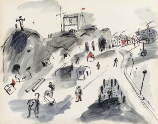 Julian Trevelyan, R.A. - Industrial Landscape With Crucifix