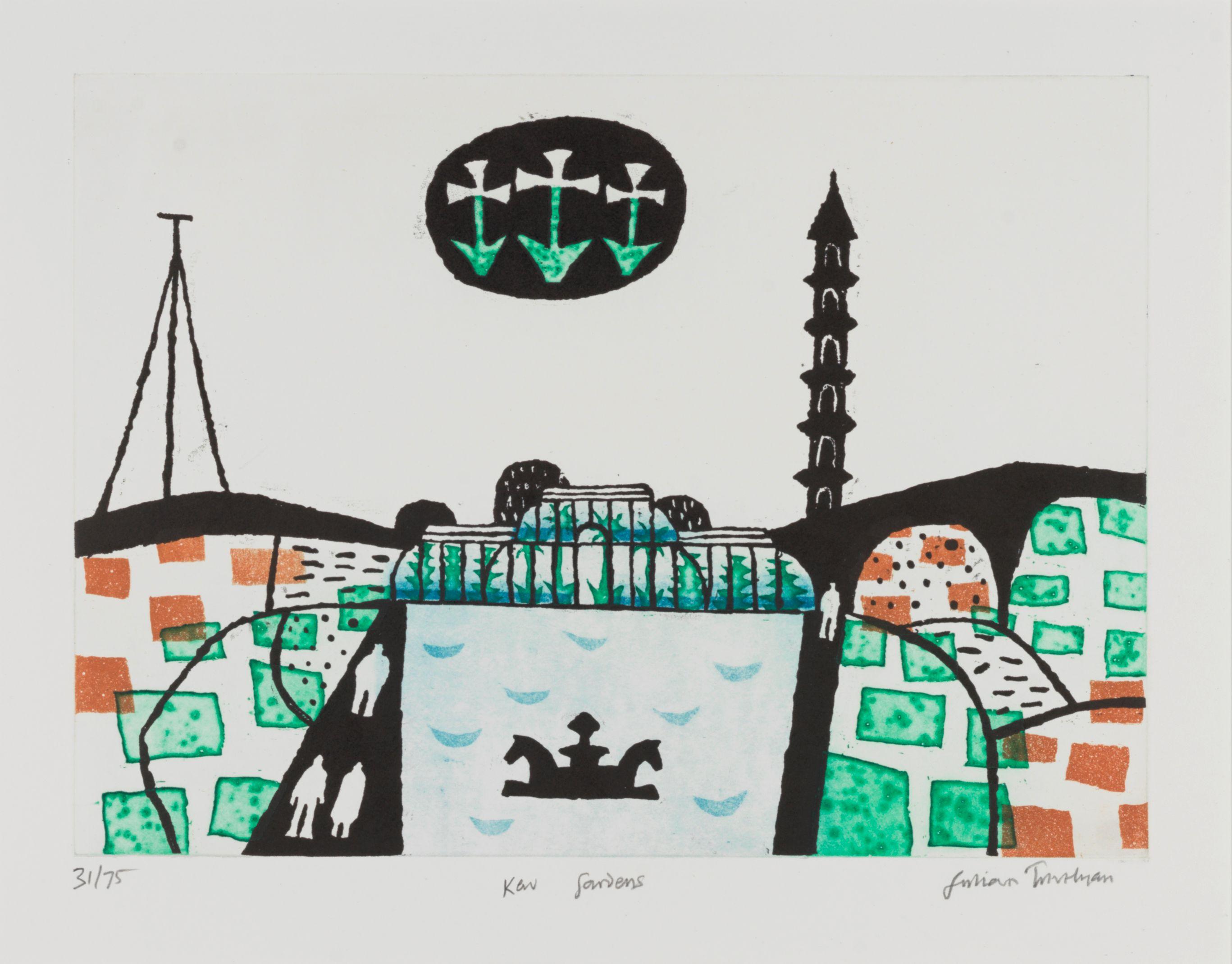 Julian Trevelyan R.A. - Kew Gardens, from \'London Parks\'