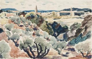 Julian Trevelyan, R.A. - Olive Groves, Italy